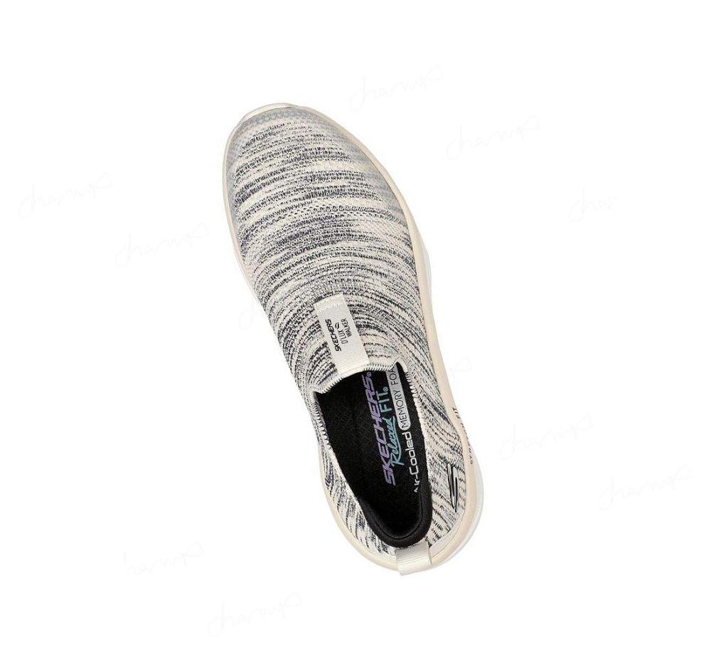 Zapatillas Sin Cordones Skechers Relaxed Fit: D'Lux Walker - Quick Upgrade Mujer Beige Negras | 695A0_AR