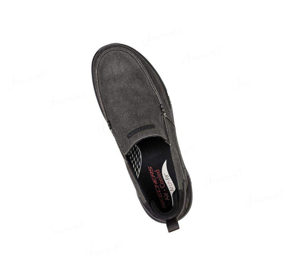 Zapatillas Sin Cordones Skechers Relaxed Fit: Arch Fit Melo - Port Bow Hombre Negras | A1180_AR