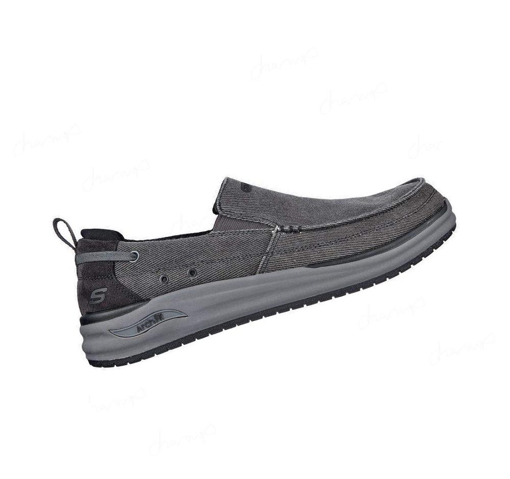 Zapatillas Sin Cordones Skechers Relaxed Fit: Arch Fit Melo - Port Bow Hombre Negras | A1180_AR