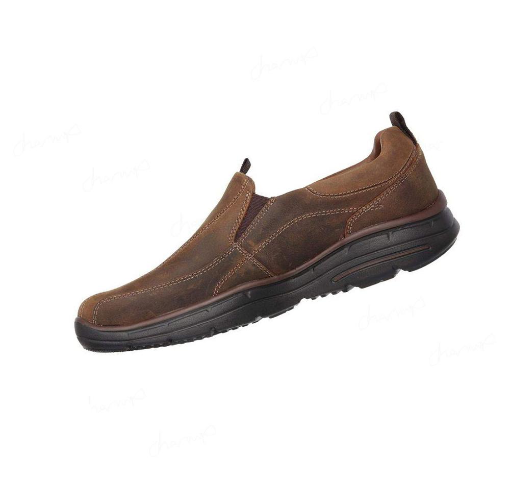 Zapatillas Sin Cordones Skechers Relaxed Fit: Glides - Docklands Hombre Marrones | A182B_AR