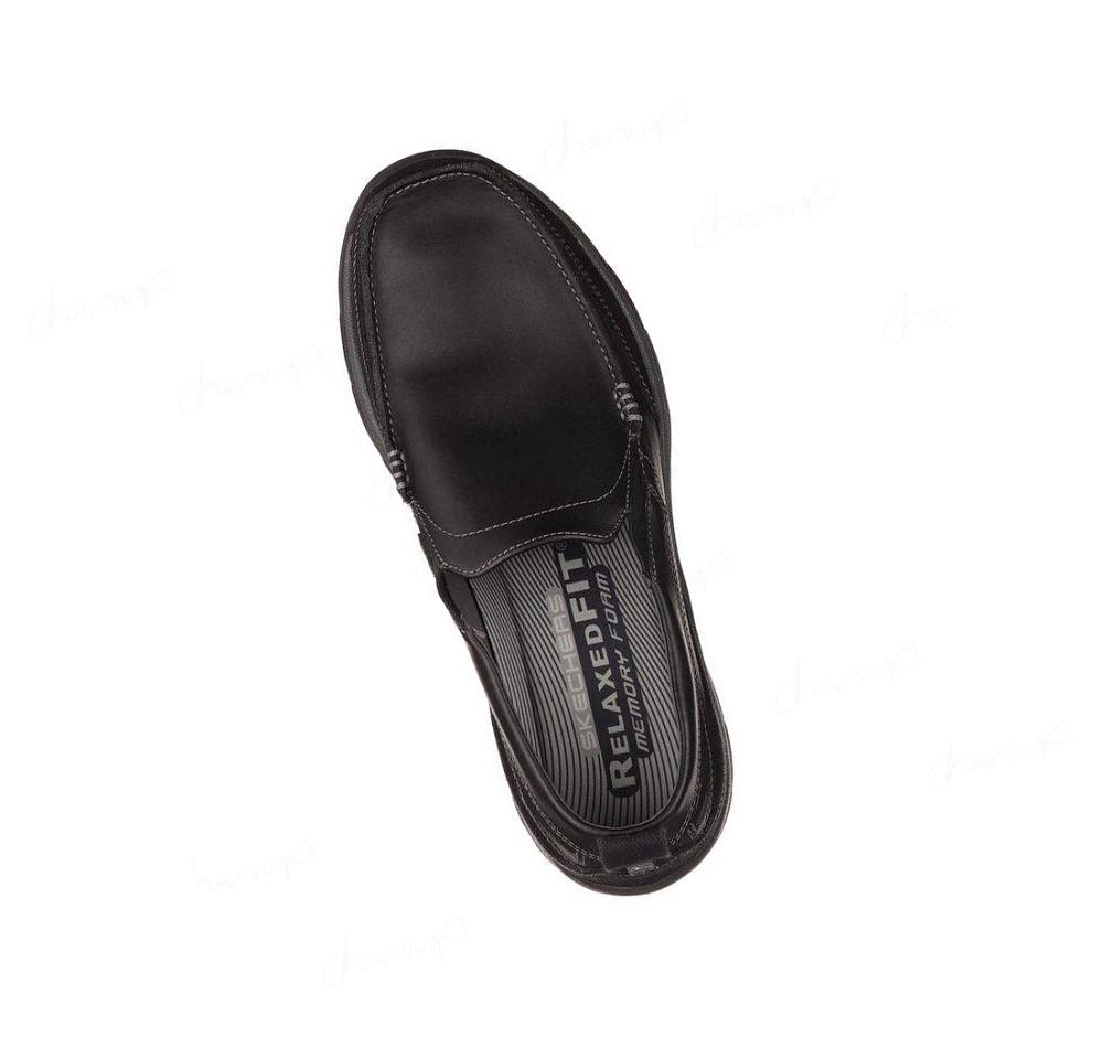 Zapatillas Sin Cordones Skechers Relaxed Fit: Superior - Gains Hombre Negras | A20TG_AR