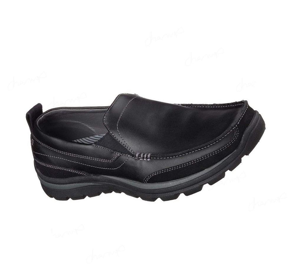 Zapatillas Sin Cordones Skechers Relaxed Fit: Superior - Gains Hombre Negras | A20TG_AR