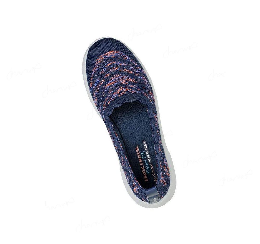 Zapatillas Sin Cordones Skechers Relaxed Fit: Seager Cup - My Impression Mujer Azul Marino Multicolor | A596B_AR