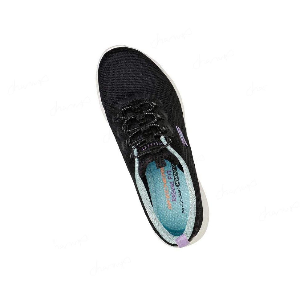 Zapatillas Sin Cordones Skechers Relaxed Fit: D'Lux Comodidad - Easy Calle Mujer Negras Blancas | A863P_AR