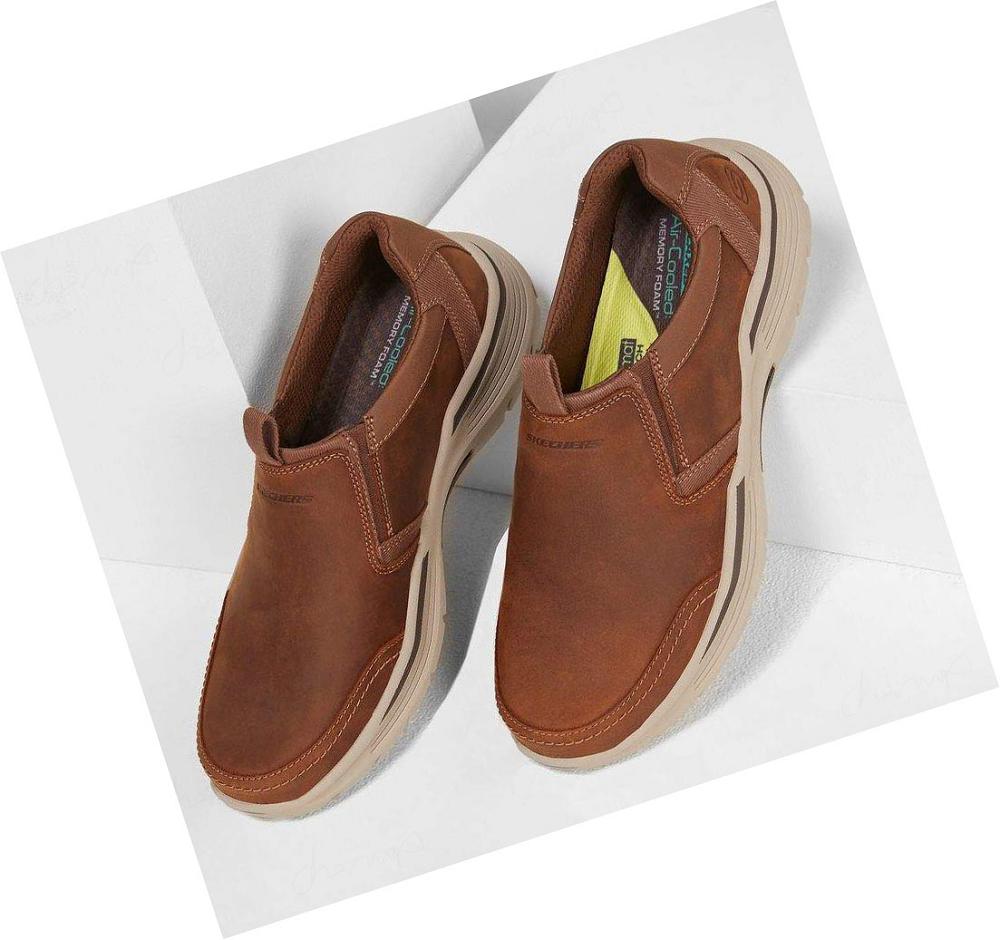 Zapatillas Sin Cordones Skechers Relaxed Fit: Expended - Morgo Hombre Marrones | AA0T8_AR