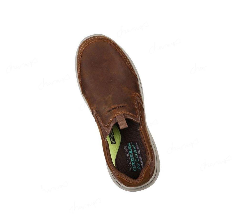 Zapatillas Sin Cordones Skechers Relaxed Fit: Expended - Morgo Hombre Marrones | AA0T8_AR