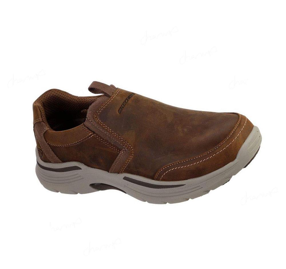 Zapatillas Sin Cordones Skechers Relaxed Fit: Expended - Morgo Hombre Marrones | AA0T8_AR