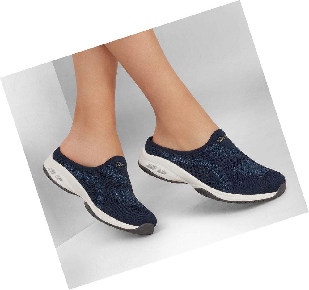 Zapatillas Sin Cordones Skechers Relaxed Fit: Commute Time - In Knit To Win Mujer Azul Marino | AAT9A_AR