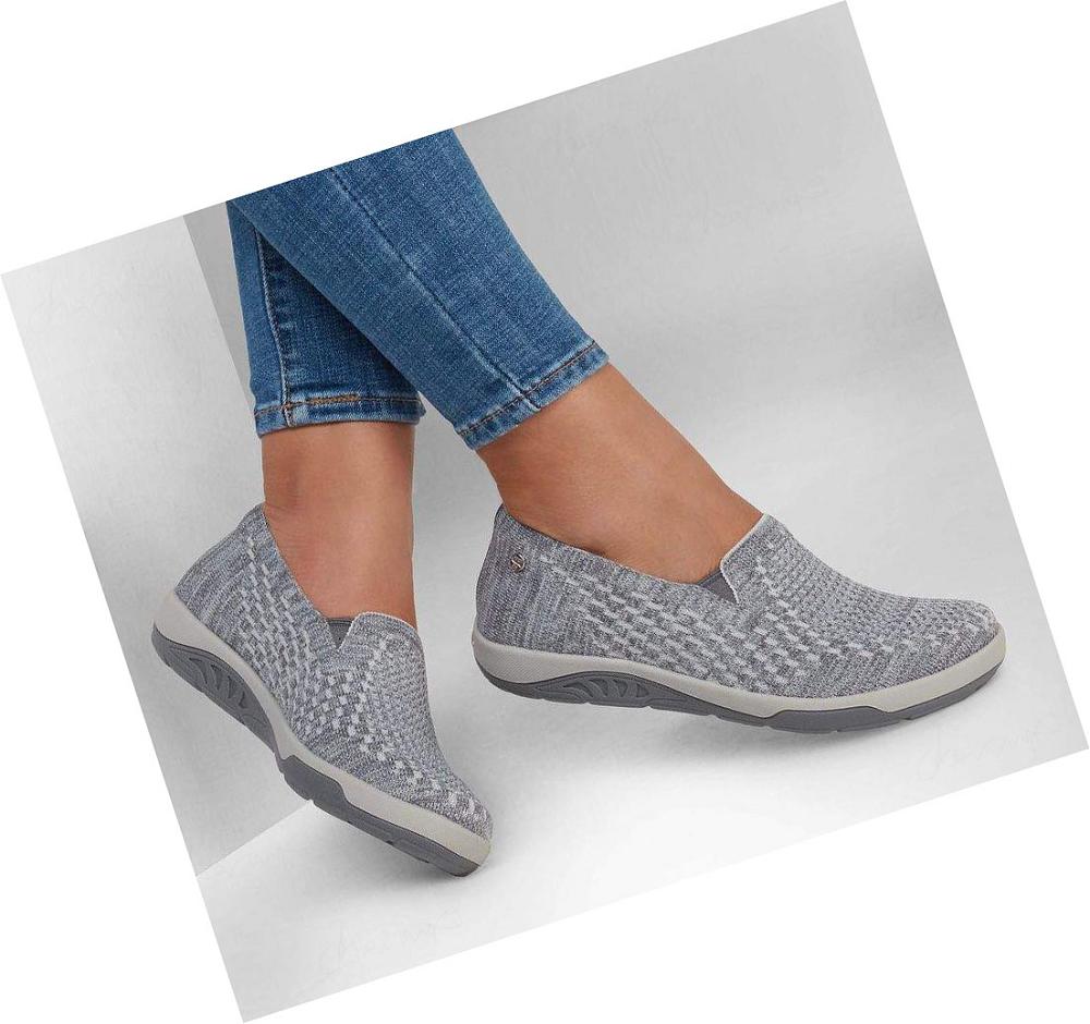 Zapatillas Sin Cordones Skechers Relaxed Fit: Arch Fit Reggae Cup - For Fun Mujer Gris | AT13X_AR