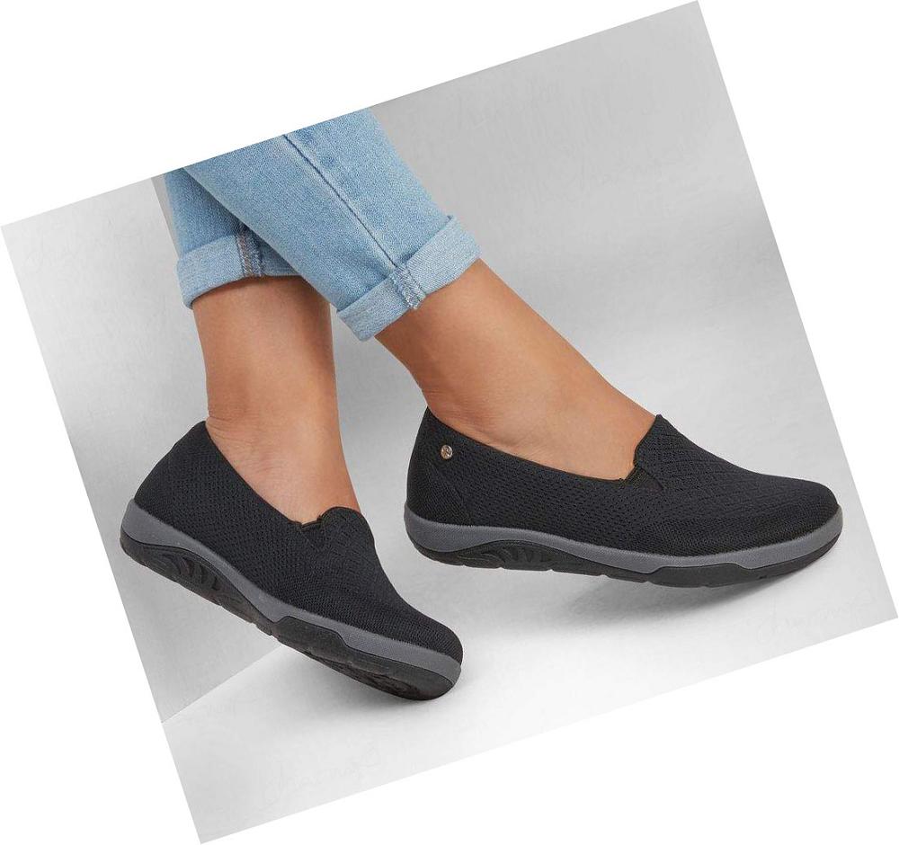 Zapatillas Sin Cordones Skechers Relaxed Fit: Arch Fit Reggae Cup - Rivers Mujer Negras | AT63A_AR