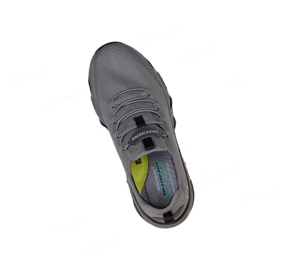 Zapatillas Sin Cordones Skechers Relaxed Fit: Flex Conway - Lawler Hombre Gris Oscuro | I382W_AR