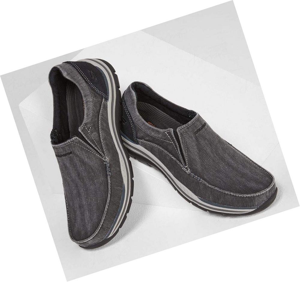 Zapatillas Sin Cordones Skechers Relaxed Fit: Expected - Avillo Hombre Negras | I518S_AR