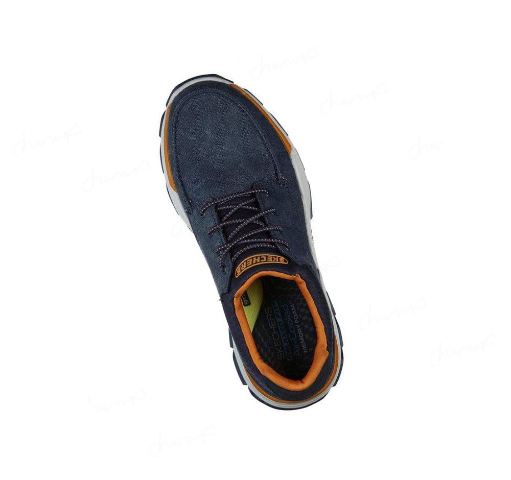 Zapatillas Sin Cordones Skechers Relaxed Fit: Respected - Loleto Hombre Azul Marino | I618L_AR