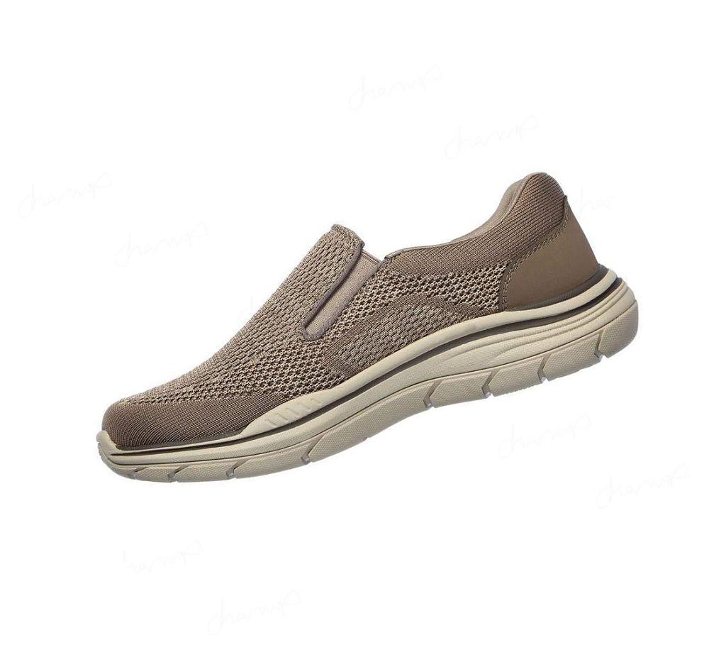 Zapatillas Sin Cordones Skechers Relaxed Fit: Expected 2.0 - Arago EXTRA WIDE Hombre Marrones | IA680_AR