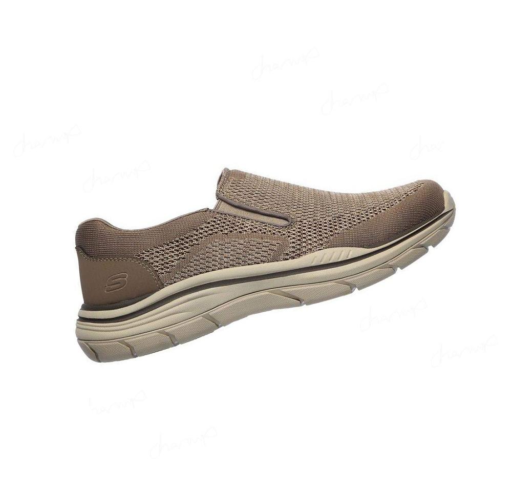 Zapatillas Sin Cordones Skechers Relaxed Fit: Expected 2.0 - Arago EXTRA WIDE Hombre Marrones | IA680_AR