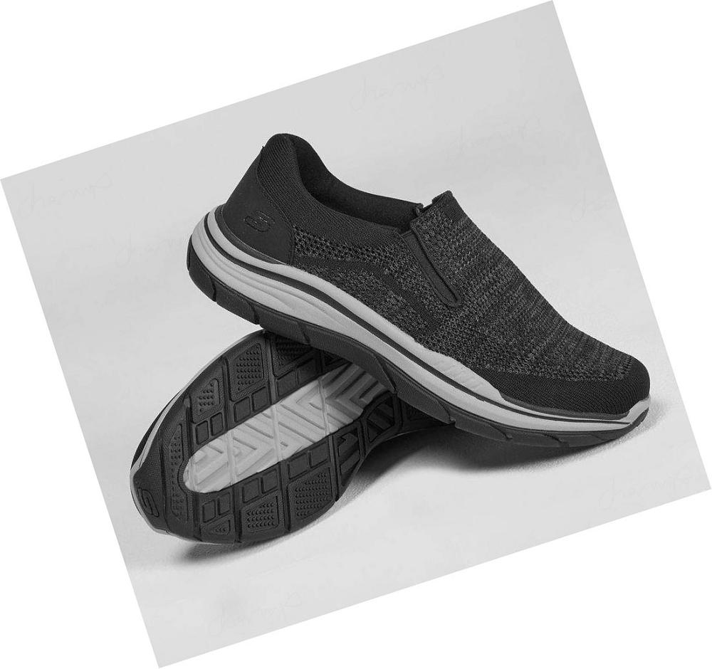 Zapatillas Sin Cordones Skechers Relaxed Fit: Expected 2.0 - Arago EXTRA WIDE Hombre Negras | IA82A_AR