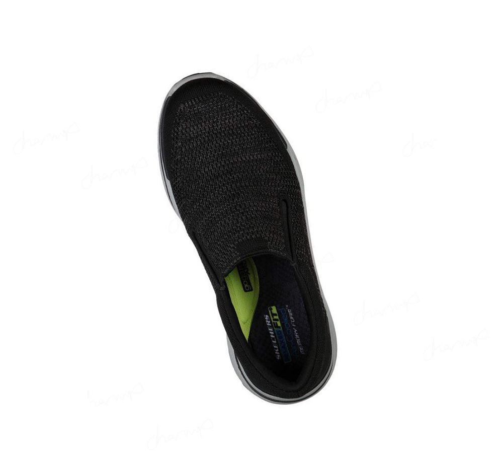 Zapatillas Sin Cordones Skechers Relaxed Fit: Expected 2.0 - Arago EXTRA WIDE Hombre Negras | IA82A_AR