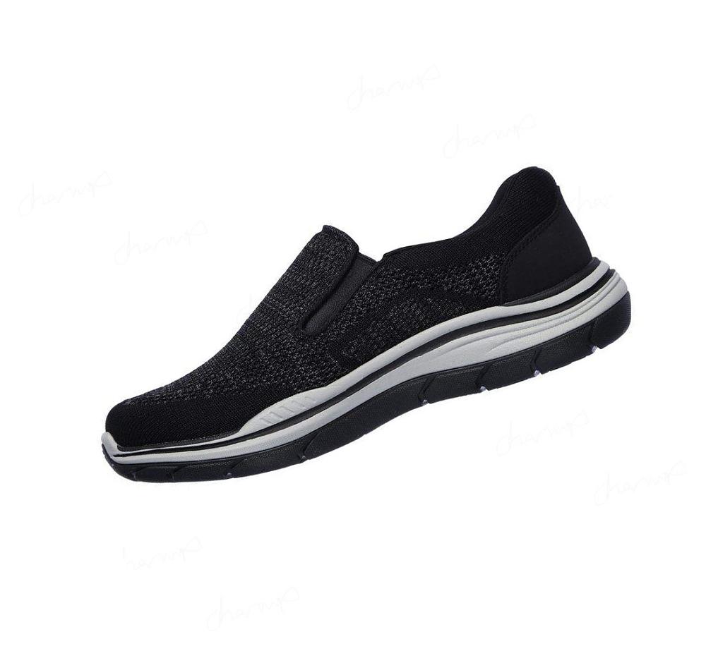 Zapatillas Sin Cordones Skechers Relaxed Fit: Expected 2.0 - Arago EXTRA WIDE Hombre Negras | IA82A_AR