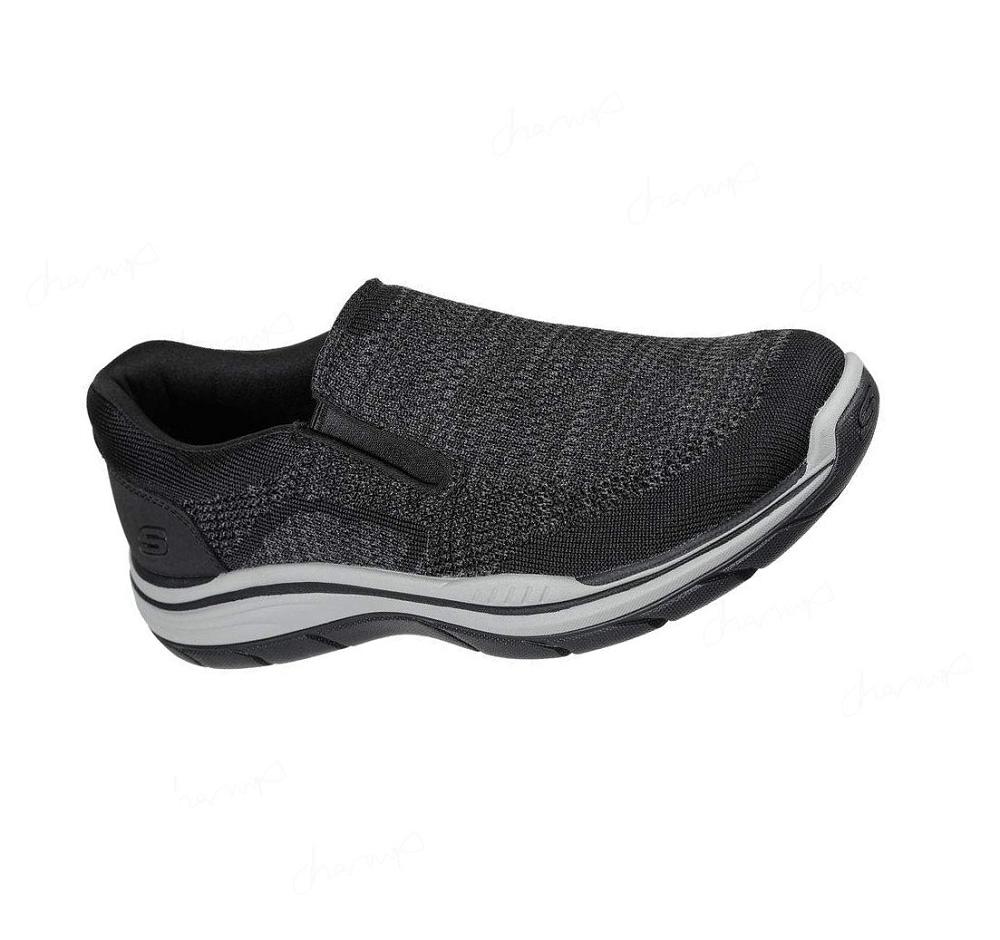 Zapatillas Sin Cordones Skechers Relaxed Fit: Expected 2.0 - Arago EXTRA WIDE Hombre Negras | IA82A_AR