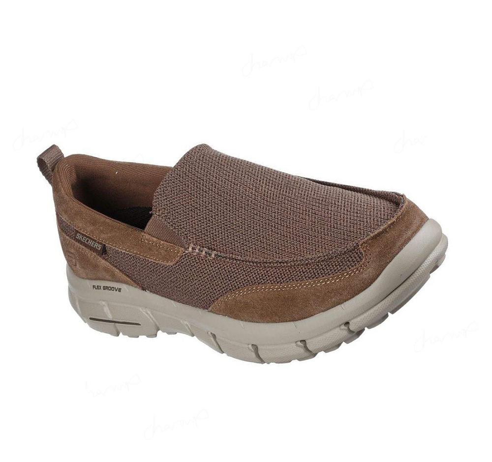 Zapatillas Sin Cordones Skechers Relaxed Fit: Piercer - Vorego Hombre Marrones | IAA38_AR