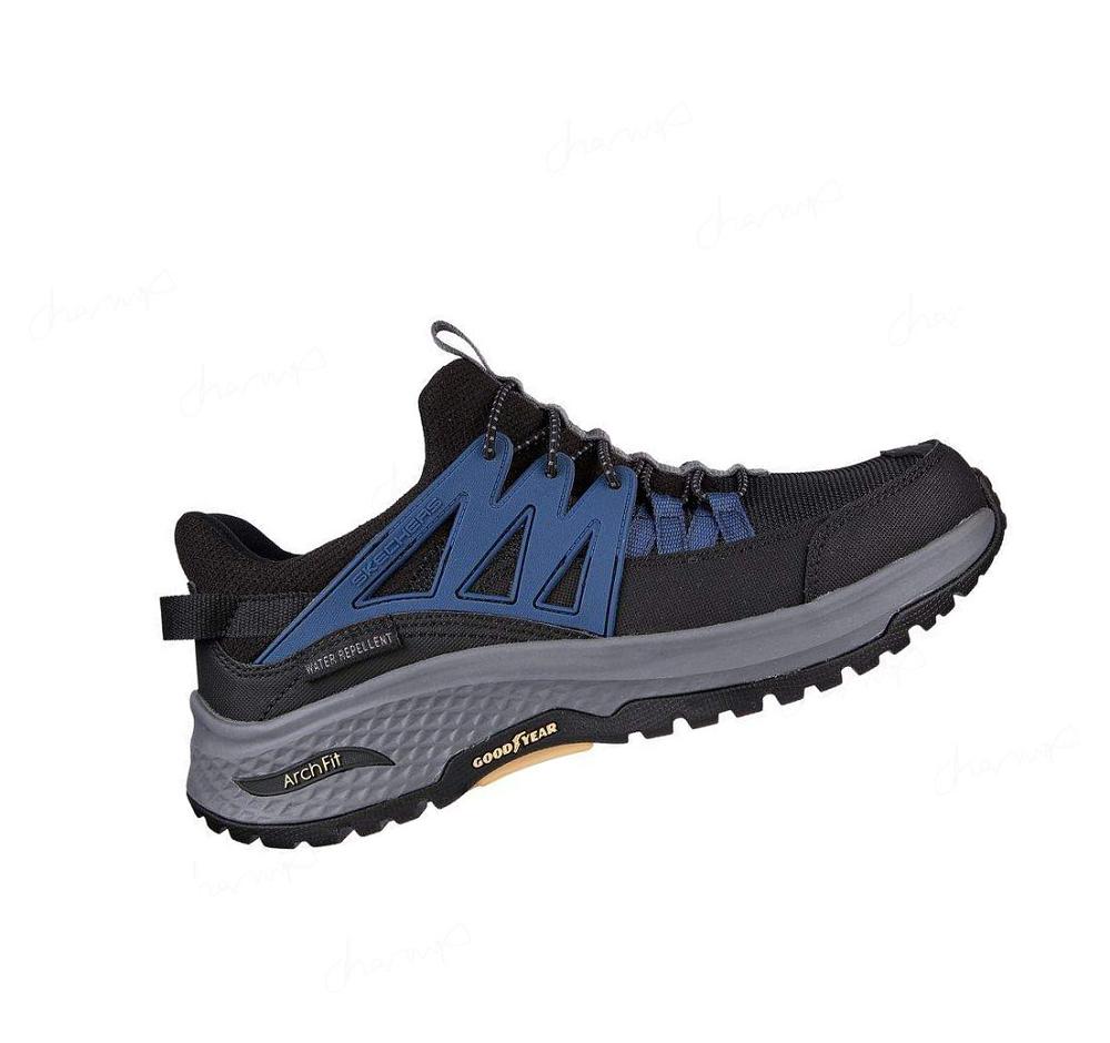 Zapatillas Sin Cordones Skechers Relaxed Fit: Arch Fit Ripple - Gilden Hombre Negras Azules | IT0TD_AR