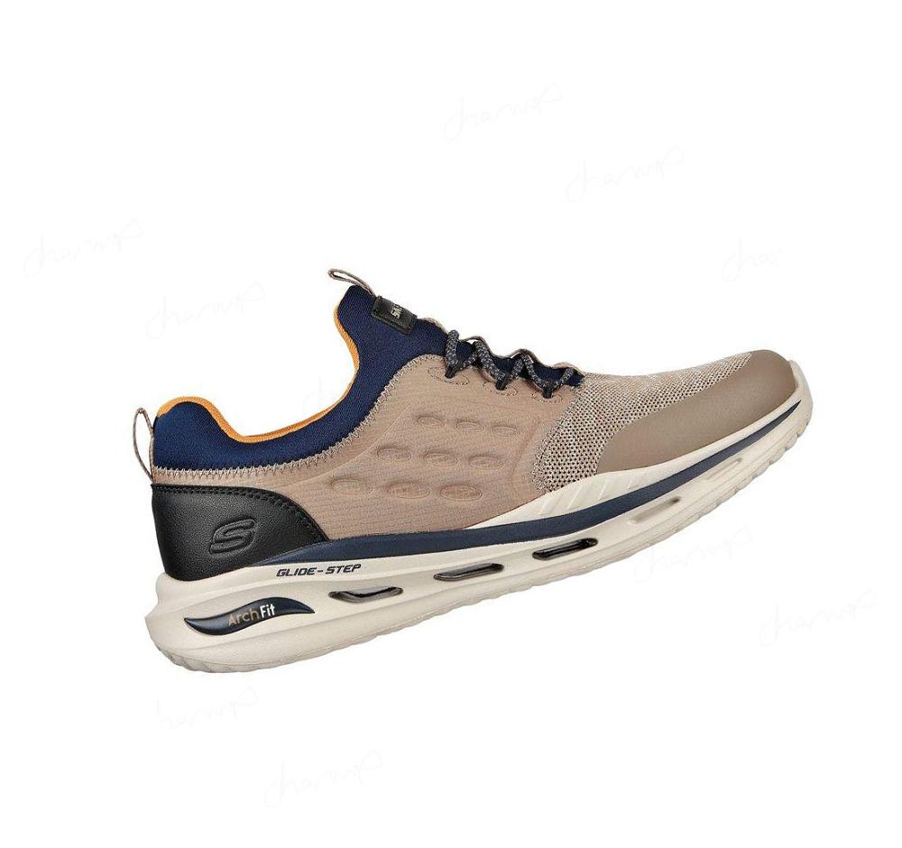 Zapatillas Sin Cordones Skechers Relaxed Fit: Arch Fit Orvan - Verdigo Hombre Marrones | IT5TB_AR