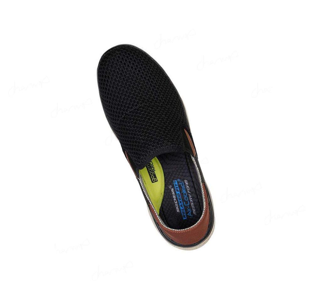 Zapatillas Sin Cordones Skechers Relaxed Fit: Glassell - Coima Hombre Negras | T050W_AR