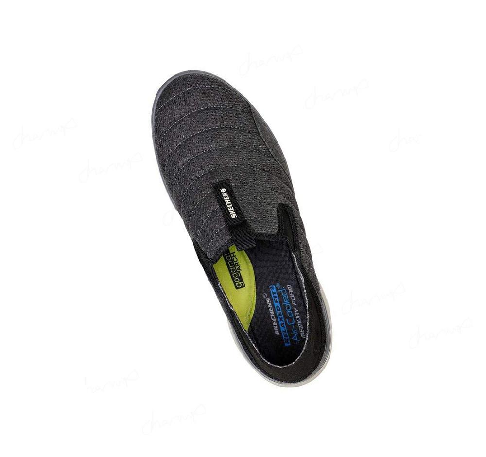 Zapatillas Sin Cordones Skechers Relaxed Fit: Glassell - Milroy Hombre Negras Gris | T06A5_AR