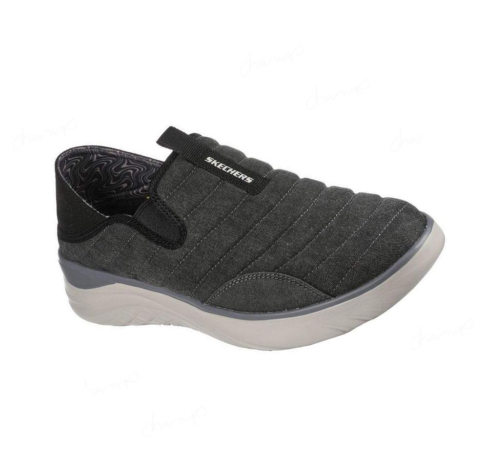 Zapatillas Sin Cordones Skechers Relaxed Fit: Glassell - Milroy Hombre Negras Gris | T06A5_AR