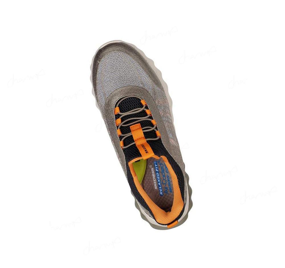 Zapatillas Sin Cordones Skechers Relaxed Fit: Voston - Reever Hombre Verde Oliva Negras | T212S_AR