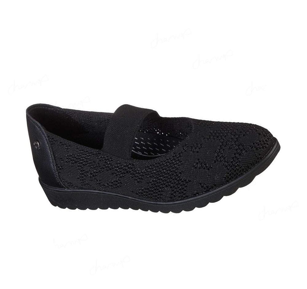 Zapatillas Sin Cordones Skechers Stretch Fit: Arch Fit Cleo Wedge - Shimmer Pop Mujer Negras | A8T9D_AR