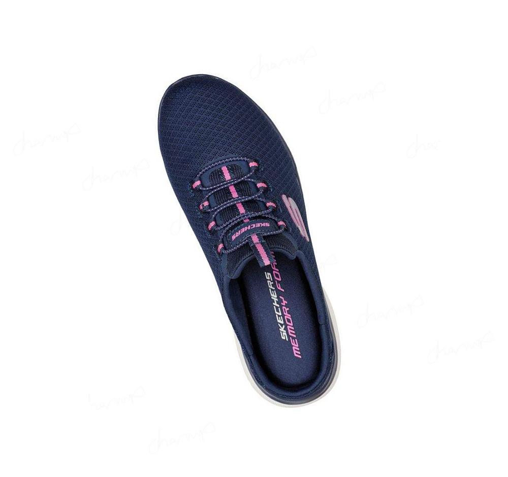 Zapatillas Sin Cordones Skechers Summits - Swift Step Mujer Azul Marino Rosas | 55A93_AR