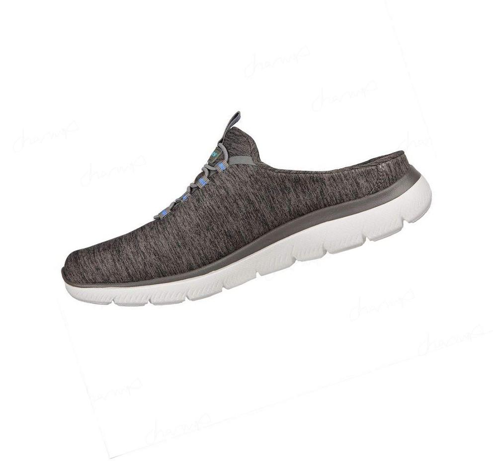 Zapatillas Sin Cordones Skechers Summits - Fresh Aire Mujer Gris Azules Claro | 690AL_AR