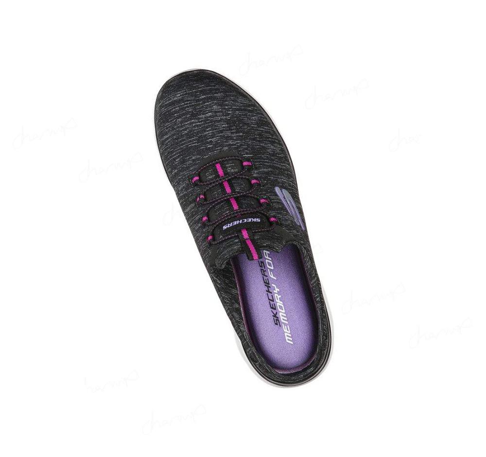 Zapatillas Sin Cordones Skechers Summits - Fresh Aire Mujer Negras Moradas | 69298_AR