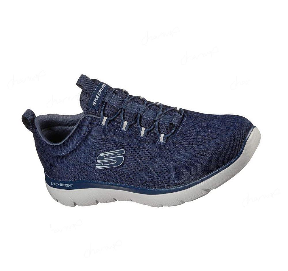 Zapatillas Sin Cordones Skechers Summits - Louvin Hombre Azul Marino | A30TD_AR