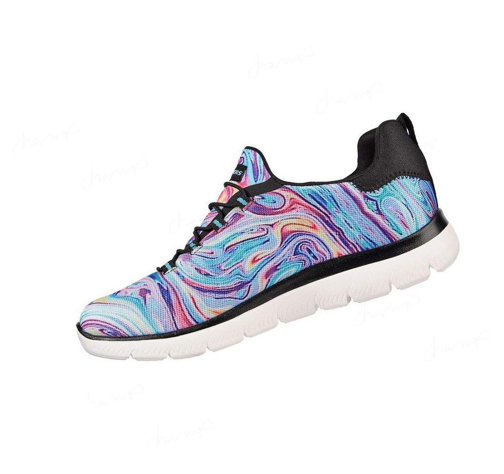 Zapatillas Sin Cordones Skechers Summits - Brilliant Dreamer Mujer Negras Multicolor | T6230_AR