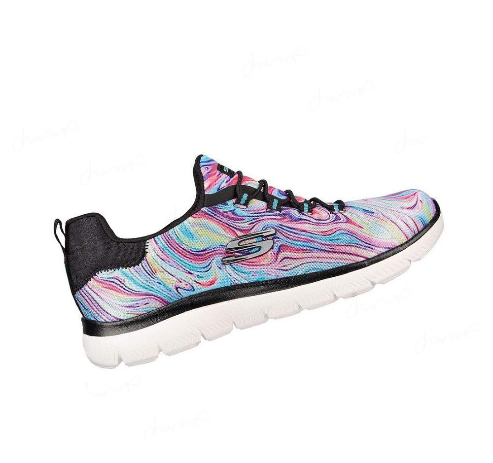 Zapatillas Sin Cordones Skechers Summits - Brilliant Dreamer Mujer Negras Multicolor | T6230_AR