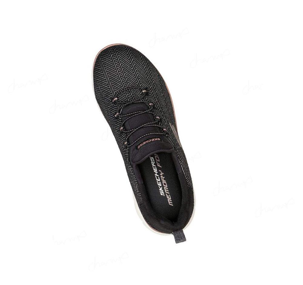 Zapatillas Sin Cordones Skechers Summits - Dazzling Me Mujer Negras Doradas | T6ATP_AR