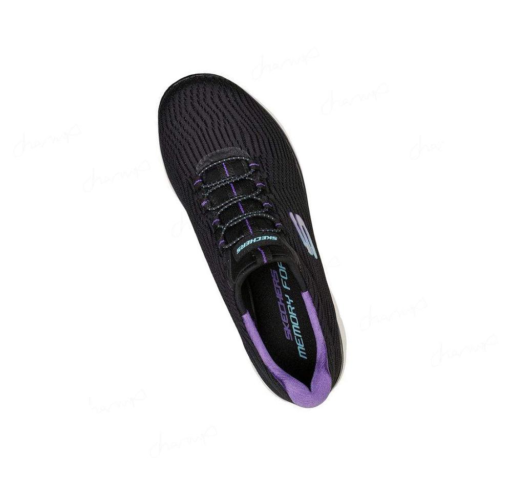 Zapatillas Sin Cordones Skechers Summits - Next Wave Mujer Negras Moradas | T823D_AR