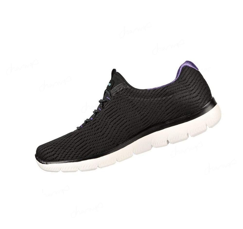 Zapatillas Sin Cordones Skechers Summits - Next Wave Mujer Negras Moradas | T823D_AR