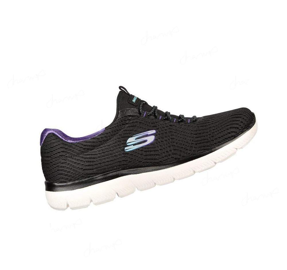 Zapatillas Sin Cordones Skechers Summits - Next Wave Mujer Negras Moradas | T823D_AR