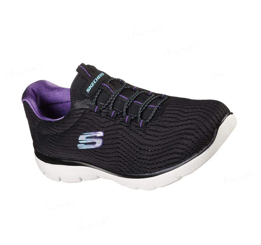 Zapatillas Sin Cordones Skechers Summits - Next Wave Mujer Negras Moradas | T823D_AR