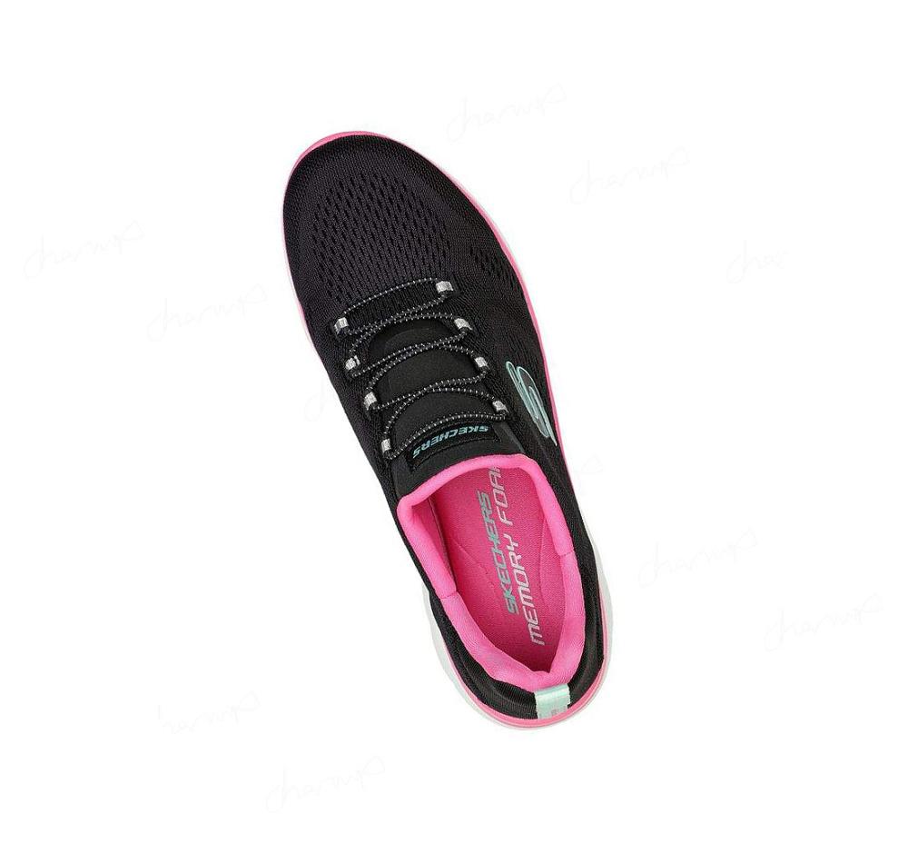 Zapatillas Sin Cordones Skechers Summits - Perfect Views Mujer Negras Rosas | T898R_AR