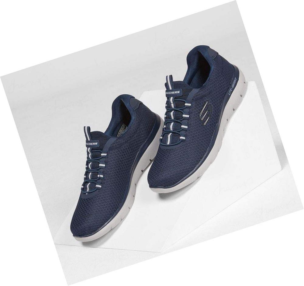 Zapatillas Sin Cordones Skechers Summits Hombre Azul Marino | T900B_AR