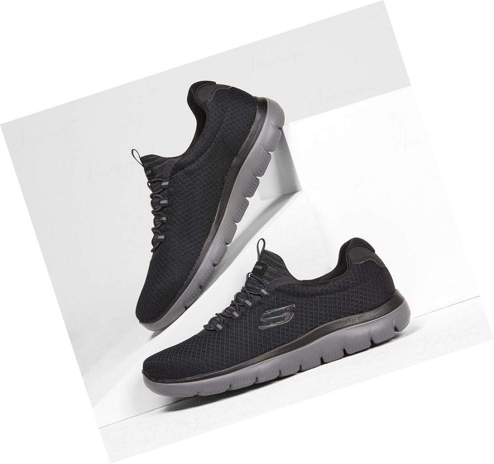 Zapatillas Sin Cordones Skechers Summits Hombre Negras Gris | T91AS_AR