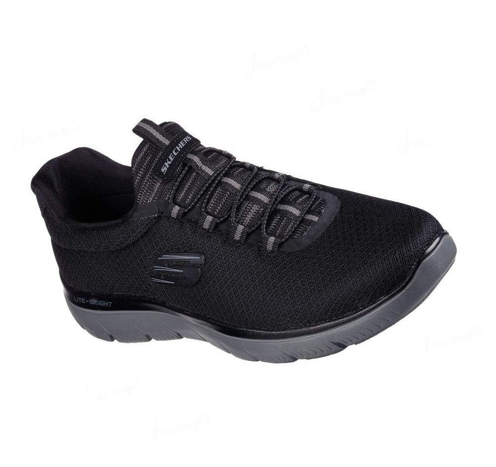 Zapatillas Sin Cordones Skechers Summits Hombre Negras Gris | T91AS_AR