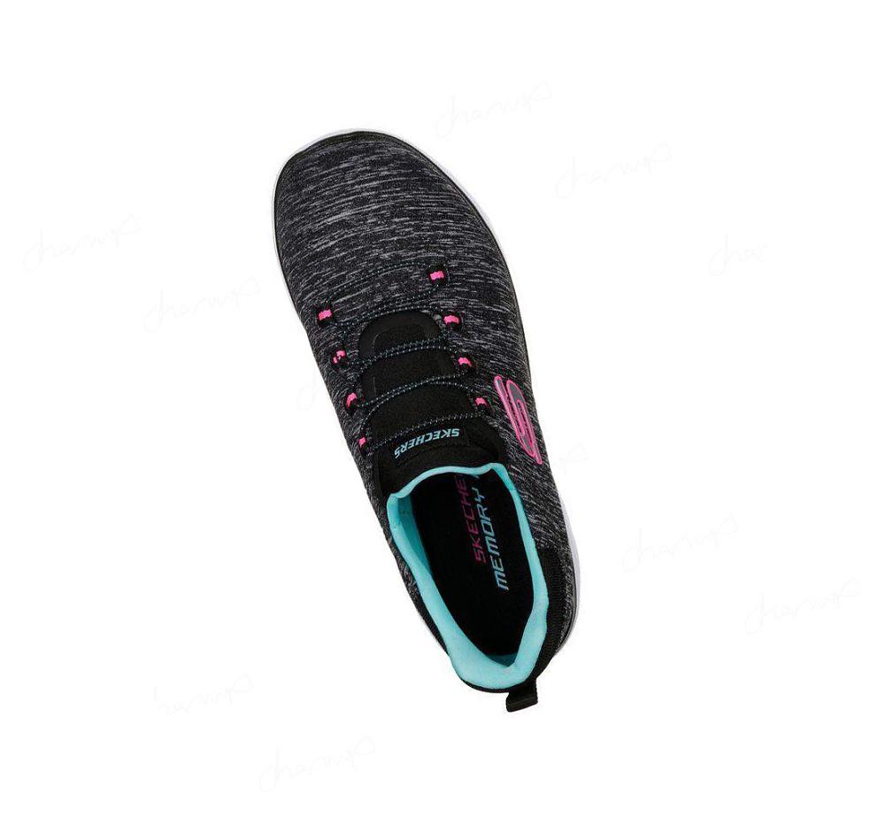 Zapatillas Sin Cordones Skechers Summits - Quick Getaway Mujer Negras Turquesa | T998C_AR