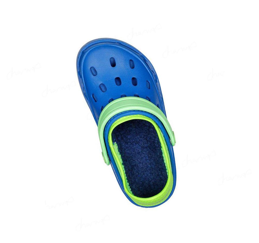 Zapatillas Sin Cordones Skechers Swifters II - Be Warmer Forro Niño Azules Verde | TT010_AR