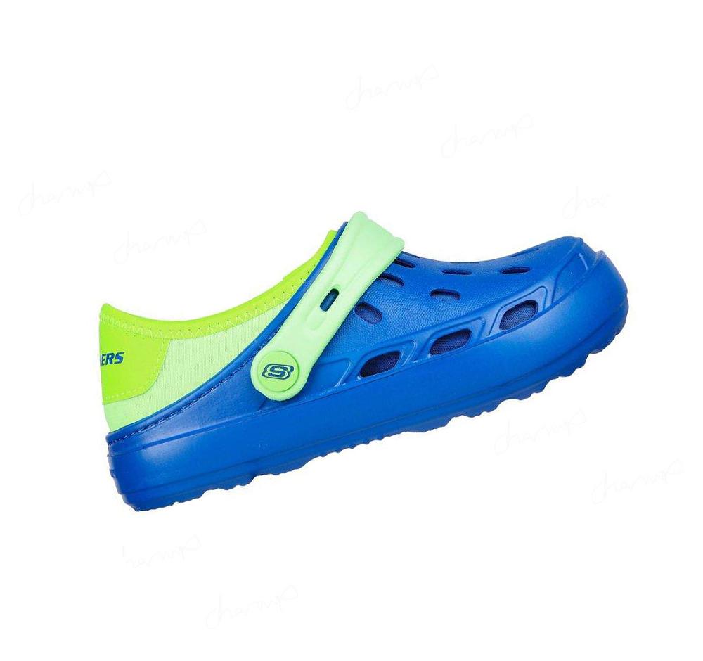 Zapatillas Sin Cordones Skechers Swifters II - Be Warmer Forro Niño Azules Verde | TT010_AR