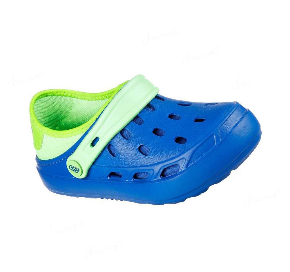 Zapatillas Sin Cordones Skechers Swifters II - Be Warmer Forro Niño Azules Verde | TT010_AR